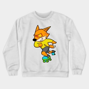 Fox as Skater with Roller skates Crewneck Sweatshirt